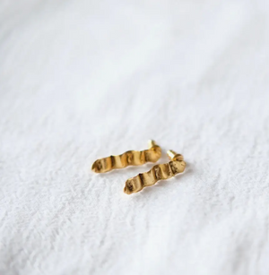 24k Gold Plated Wave Studs