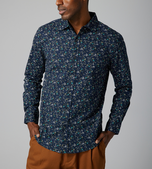 Floral Button Up - Navy