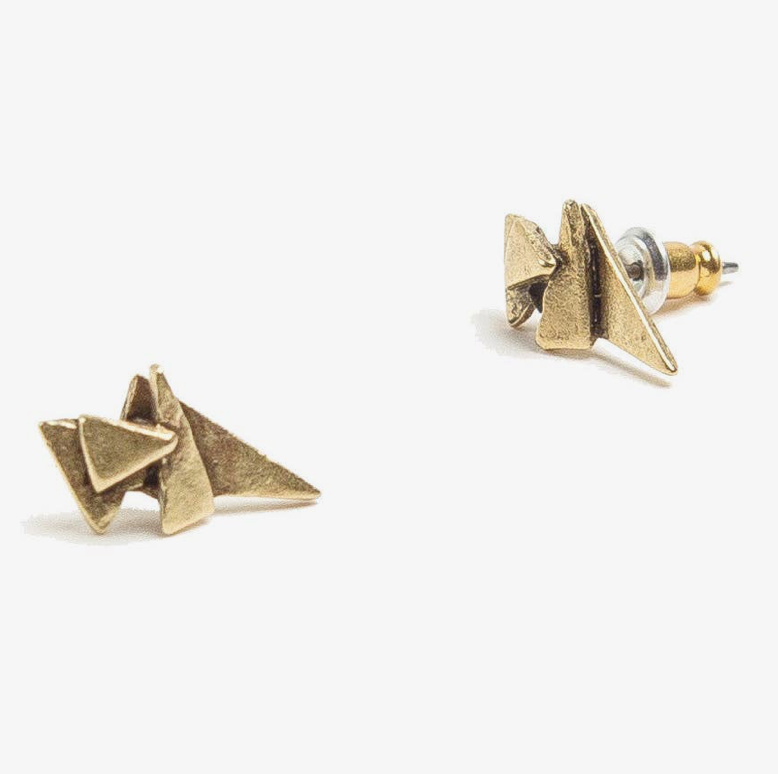 24k Gold Plated Triangles Studs