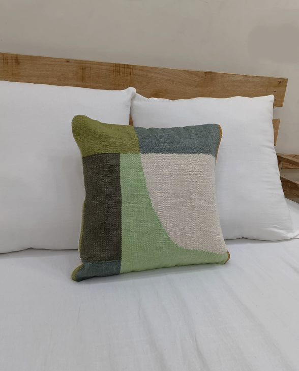 Swoop Woven Pillow Case - Greens