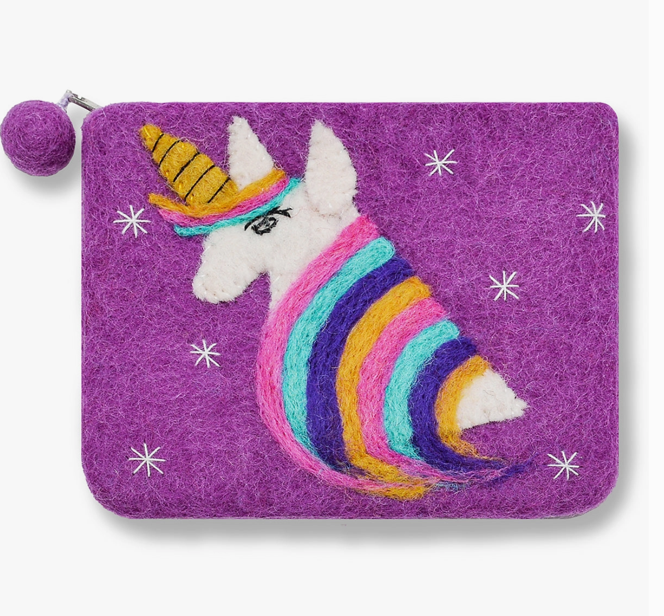 Hand Felted Coin Pouches - Unicorn
