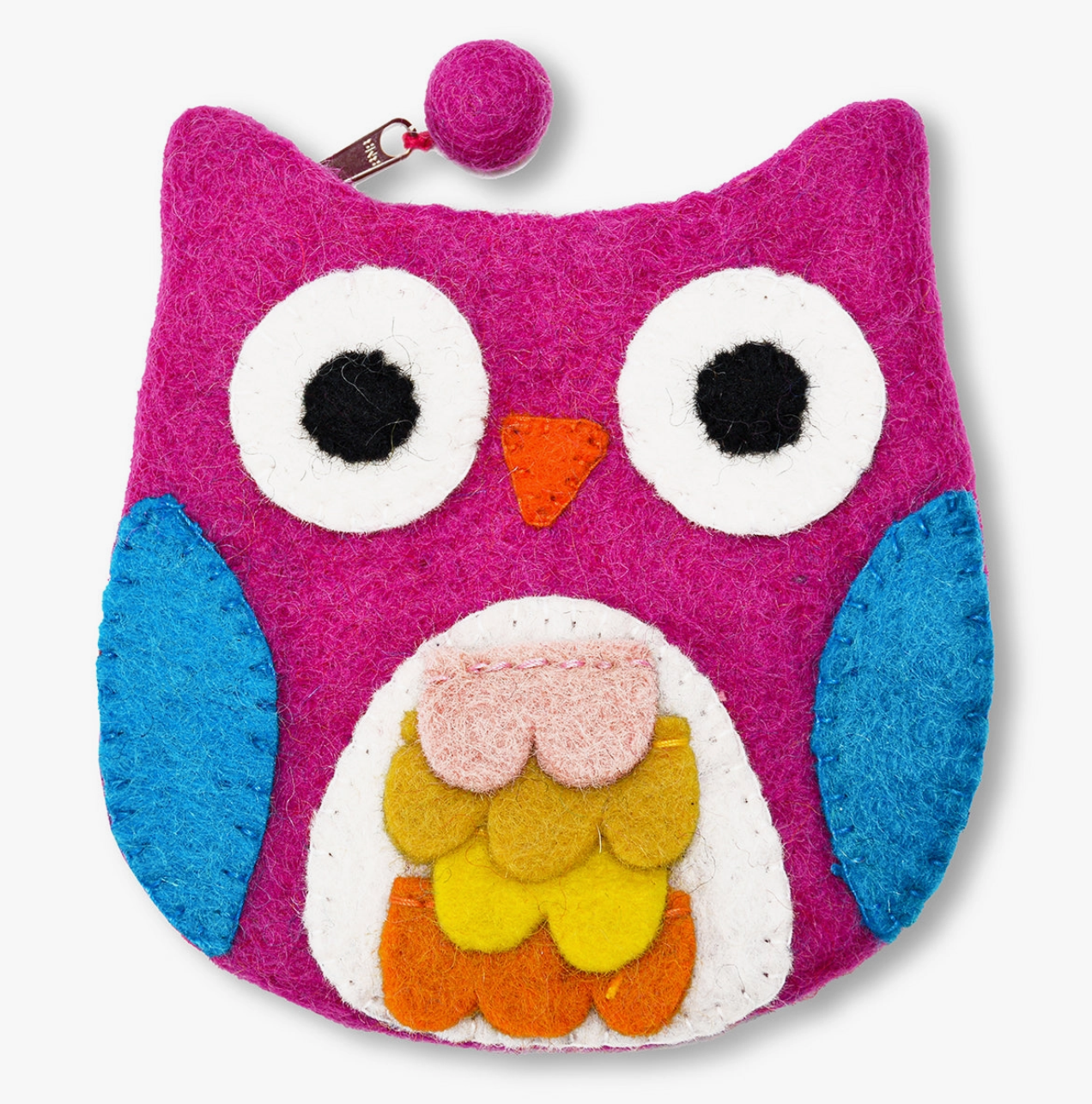 Hand Felted Coin Pouches - Pink Owl