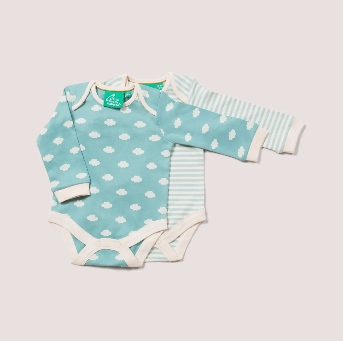 Organic Baby Bodysuit - Cloud Stripes