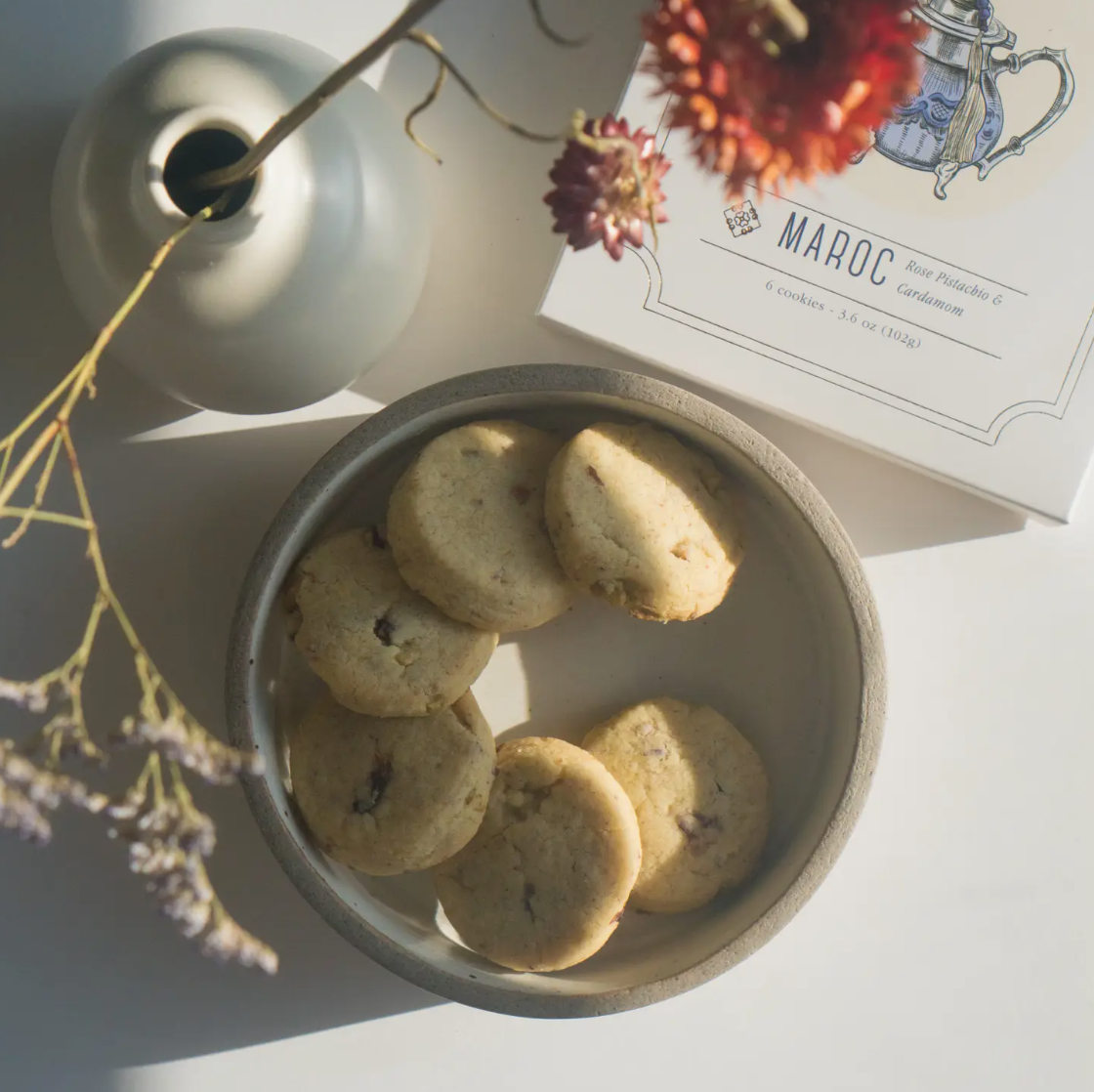 Rose Pistachio Cardamom Cookies - Maroc