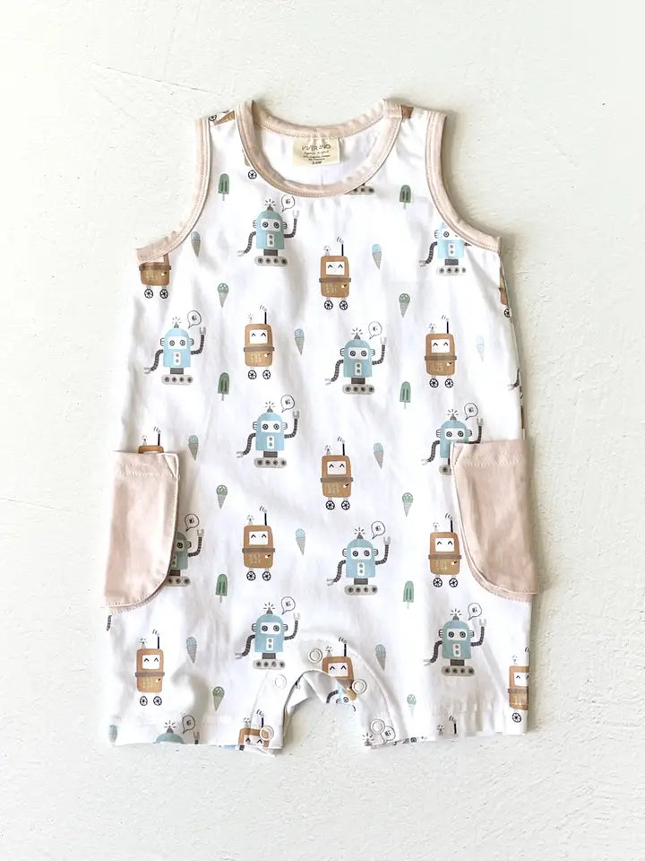Robots Sleeveless Romper