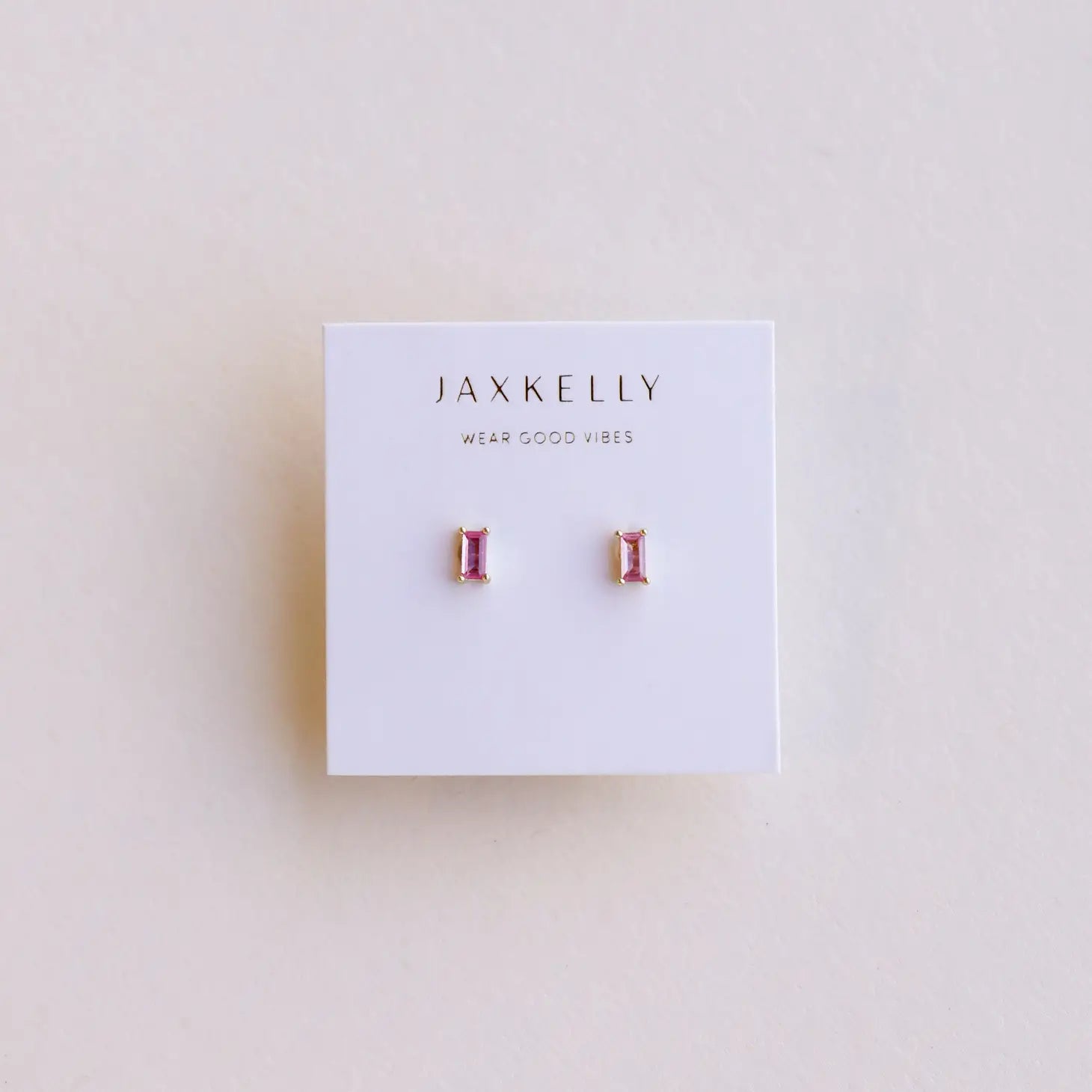 Rose Baguette Studs
