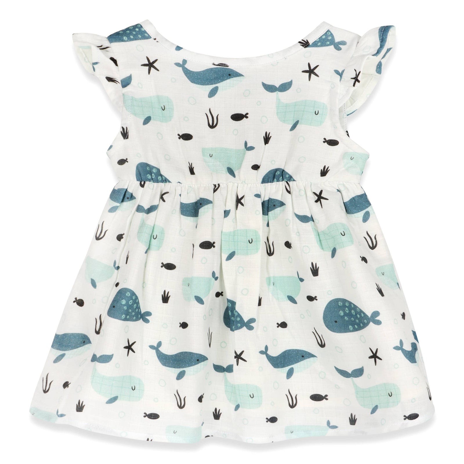 Whales Baby Dress + Bloomer (Organic Muslin)