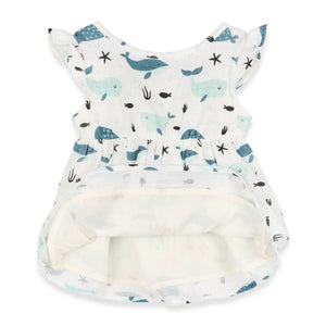 Whales Baby Dress + Bloomer (Organic Muslin)