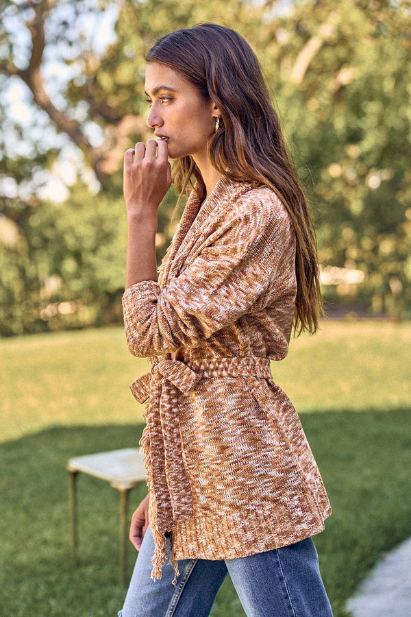 Joanie Fringe Wrap Sweater Cardigan - Reservoir