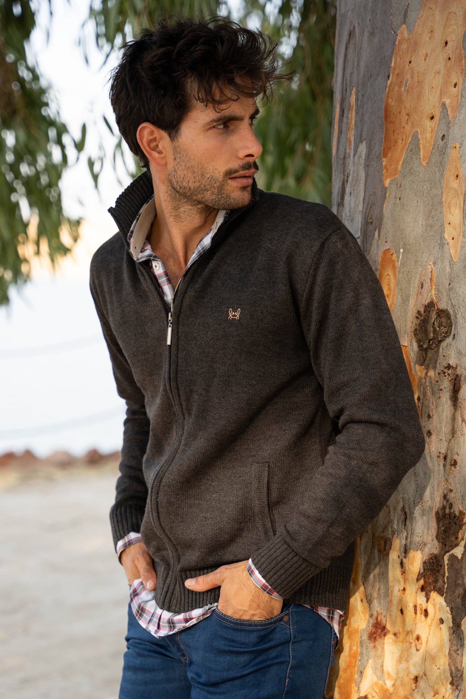 Marengo Zipper Jacket - Mocha