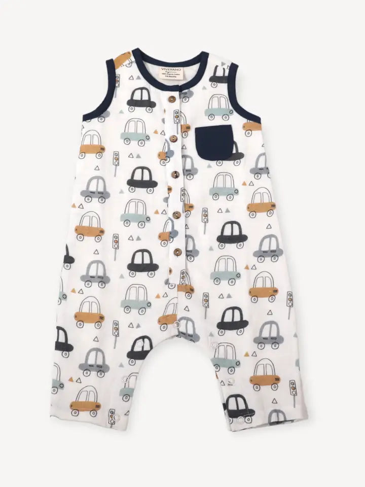 Cars Sleeveless Overalls