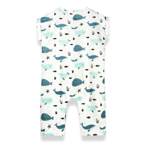 Whales Baby Jumpsuit  (Organic Muslin)