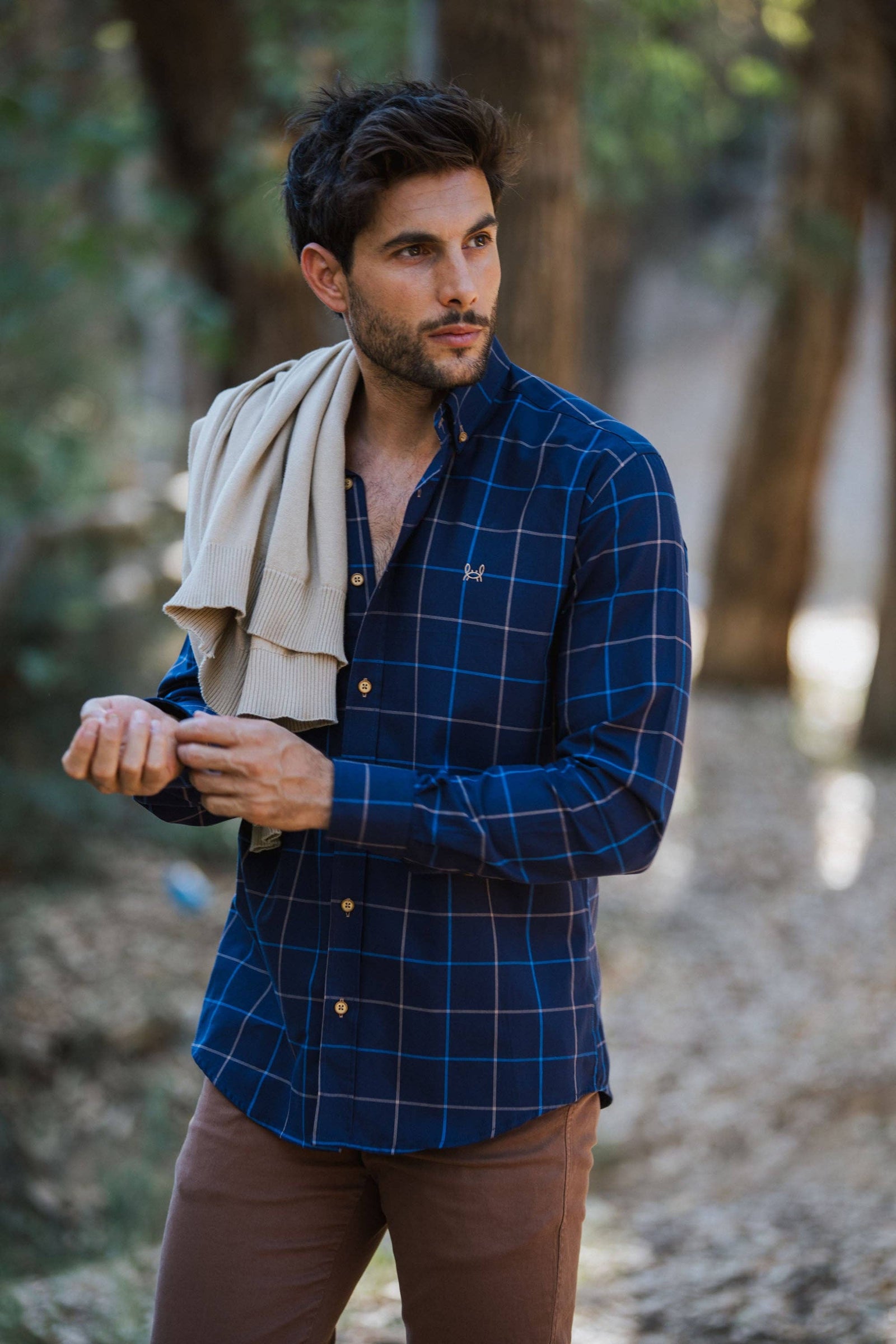 Navy Checkered Shirt | Avilés