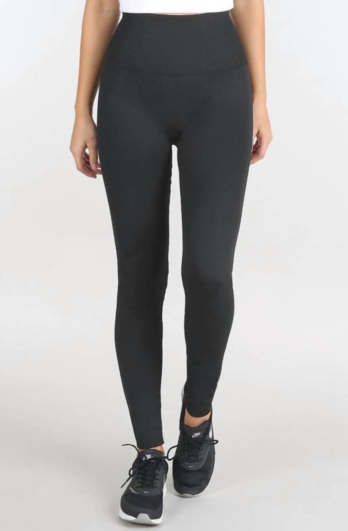 Solid Thick Leggings - - Reservoir Black