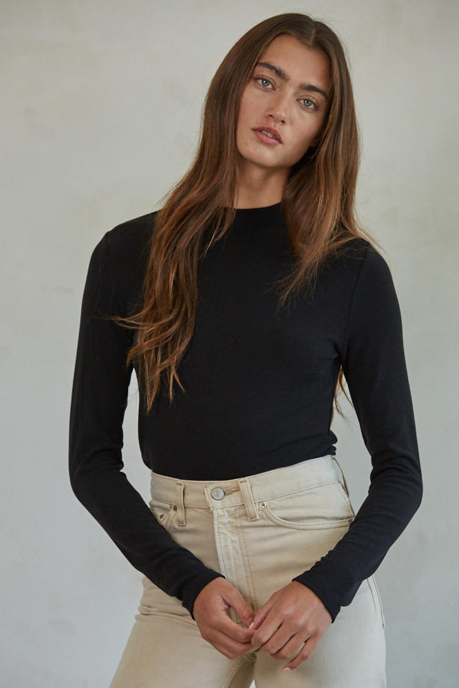 Claire Mock Neck - Black
