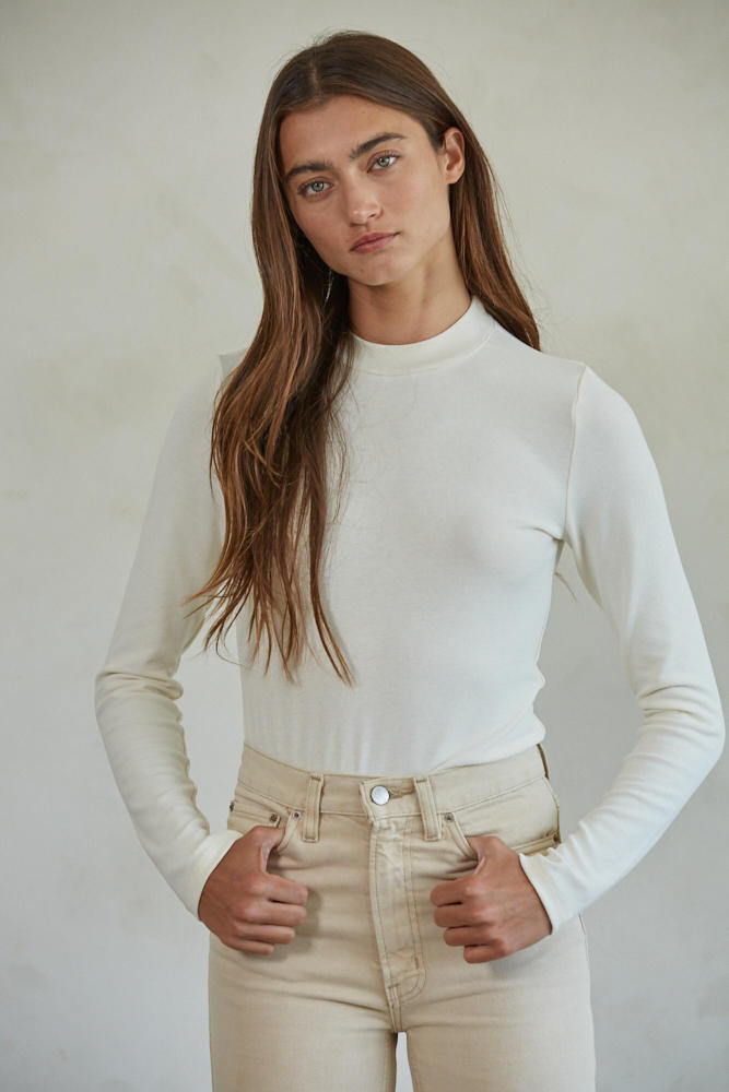 Claire Mock Neck - Ivory