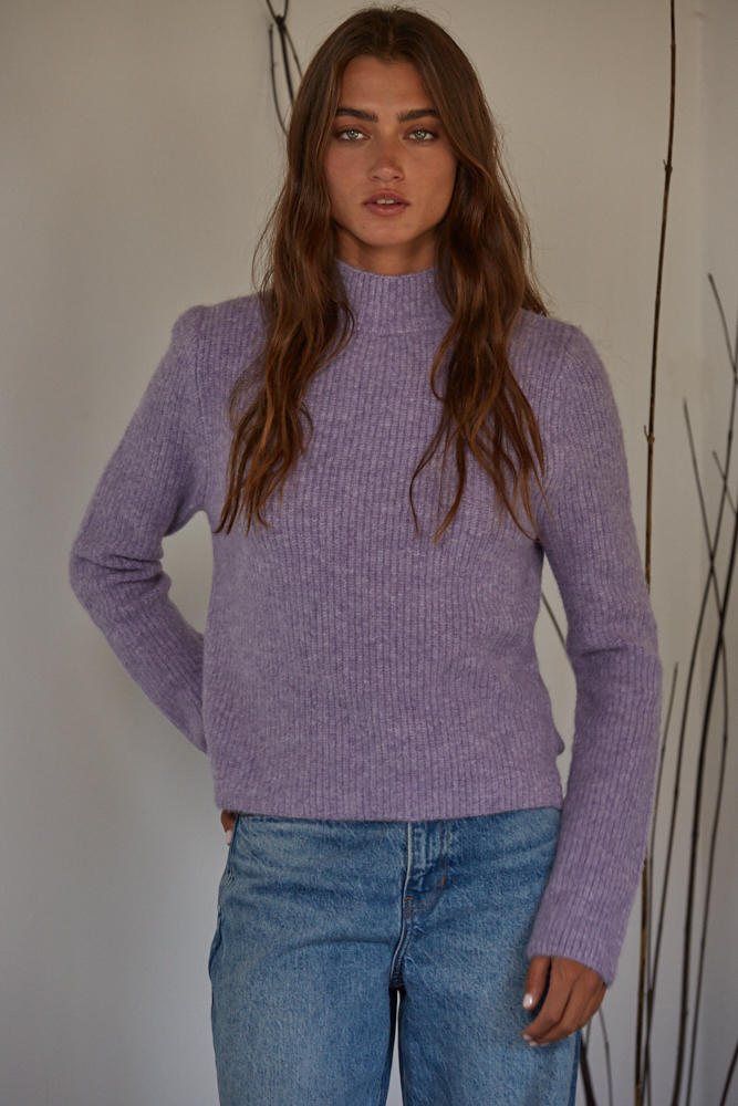 Raine Mockneck Sweater - Lavender