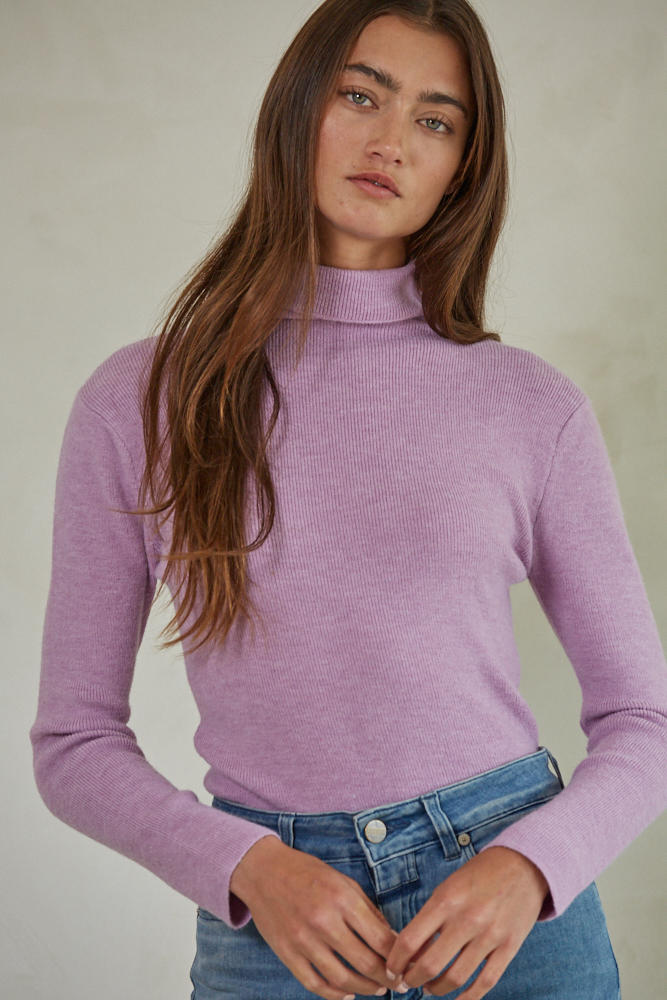 Meg Turtleneck Sweater - Lavender