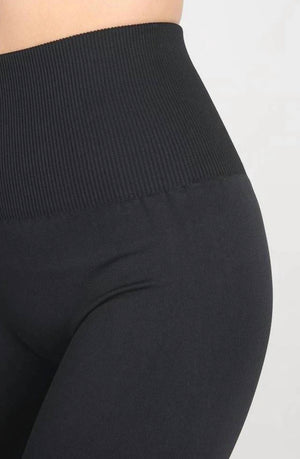 Solid Thick Leggings - Black