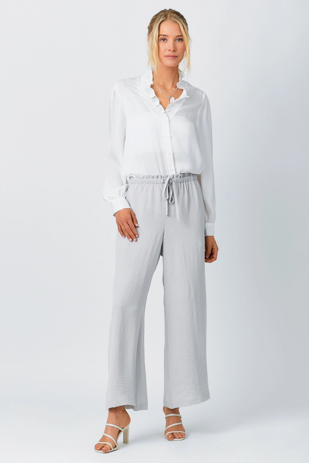 Gwyneth Textured Pant - Grey