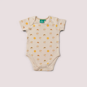 Short Sleeve Organic Baby Bodysuit - Sunshine & Rainbows