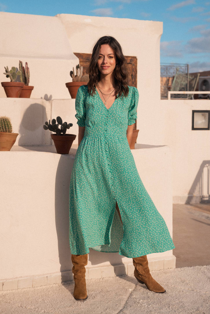 Nazareth Dress - Green Floral