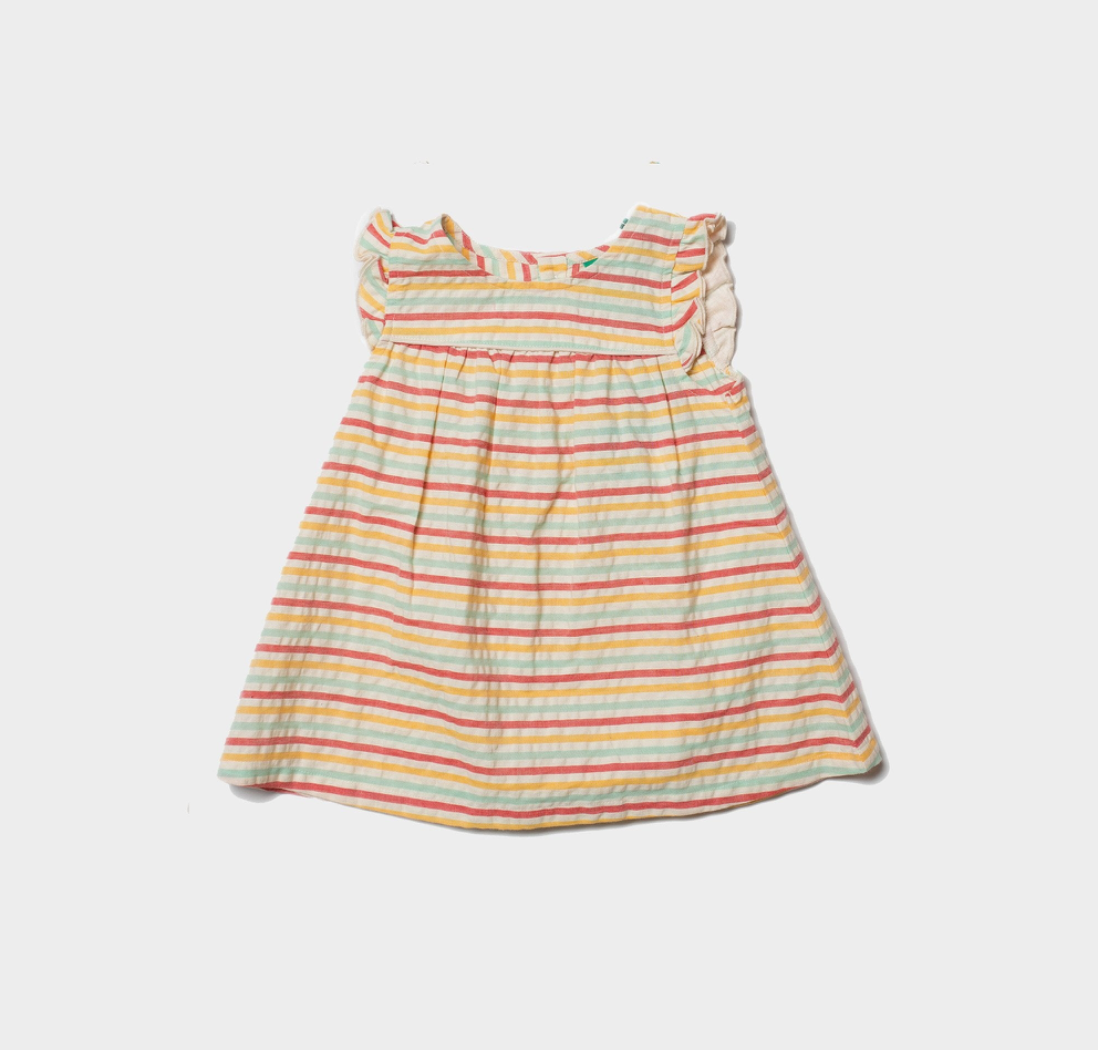 Sunset Stripe Frill Dress