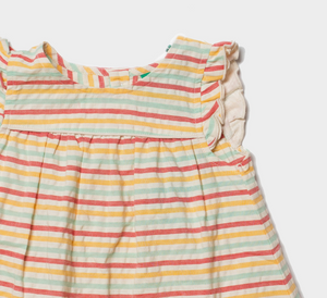 Sunset Stripe Frill Dress