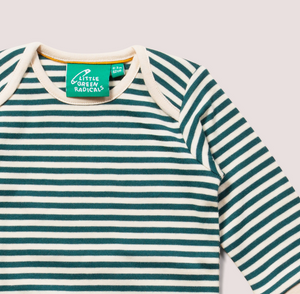 Organic Baby Bodysuit - Forest Green Stripes
