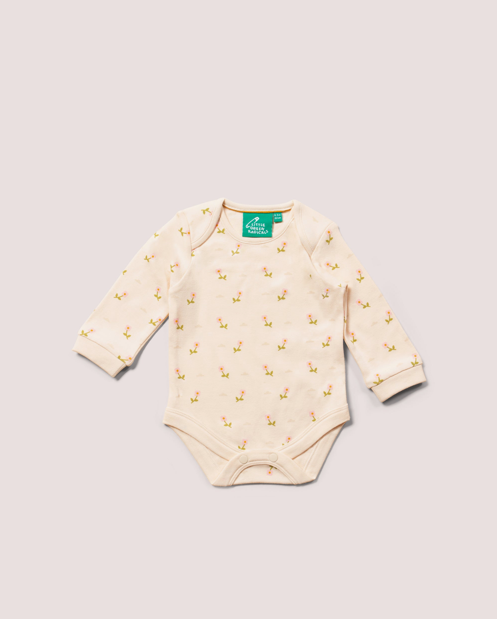 Organic Baby Bodysuit - Pink Flowers