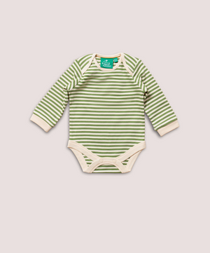 Organic Baby Bodysuit - Avocado Green Stripes