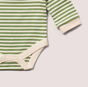 Organic Baby Bodysuit - Avocado Green Stripes