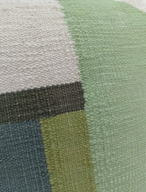 Geo Woven Pillow Case - Greens