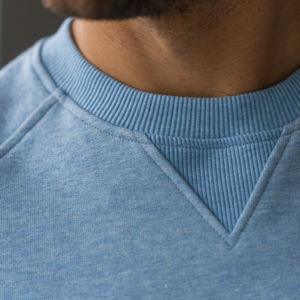 Organic Cotton Sweatshirt - Mottled Light Blue