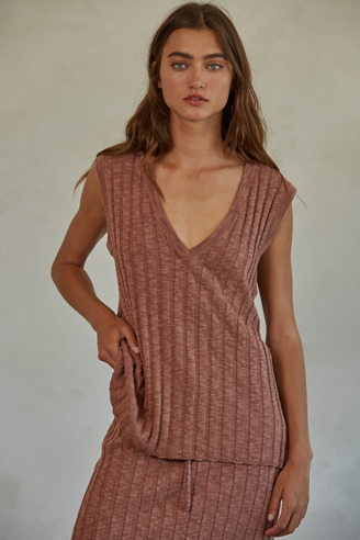Isla Sleeveless Top - Clay