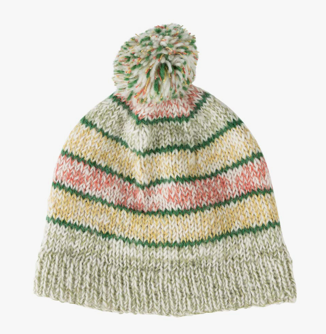 Wool/Cotton Blend Striped Hat
