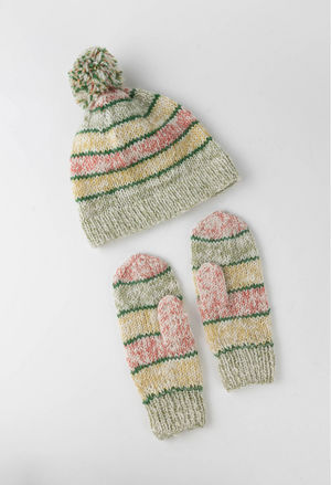 Wool/Cotton Blend Striped Mittens