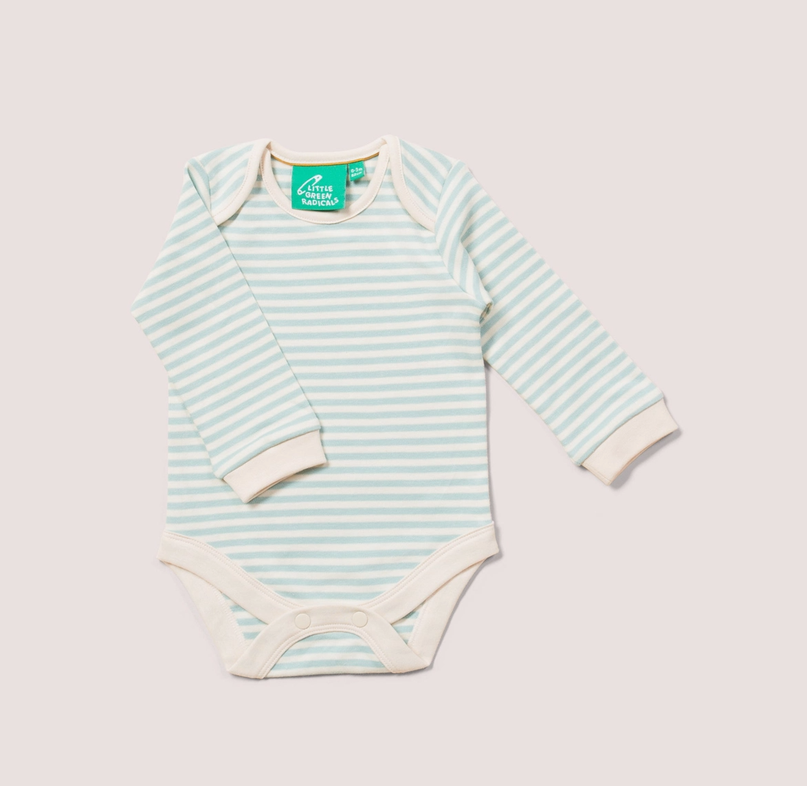 Organic Baby Bodysuit - Pale Blue Stripes