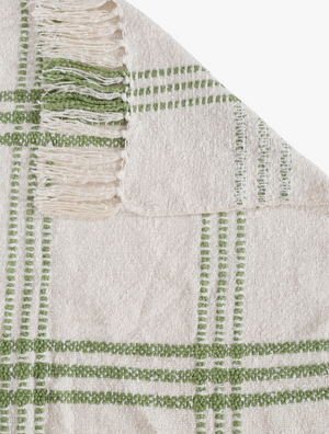 Cotton Boucle Throw Blanket - Green