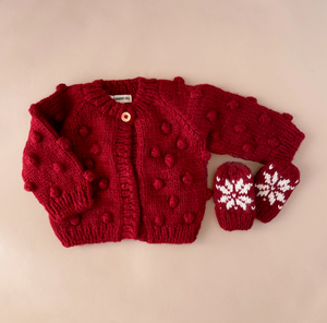 Popcorn Cardigan - Red