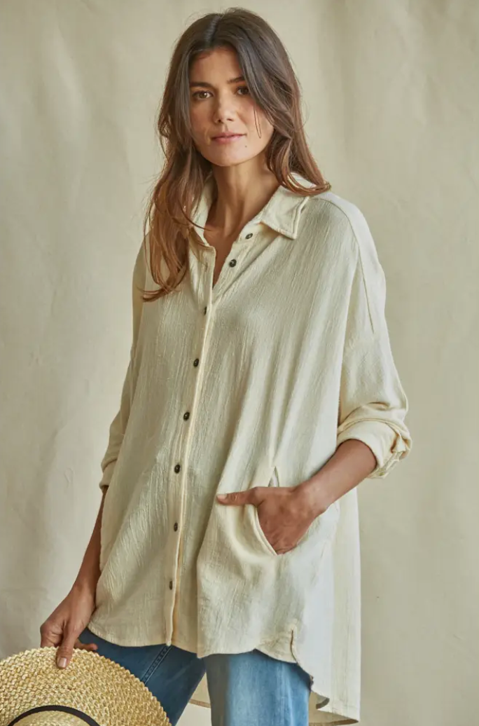Fresco Button Down Top