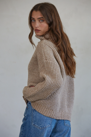 Louise Ribbed Sweater - Taupe