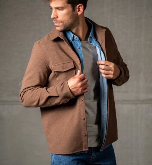 Knit Overshirt - Leaf Brown