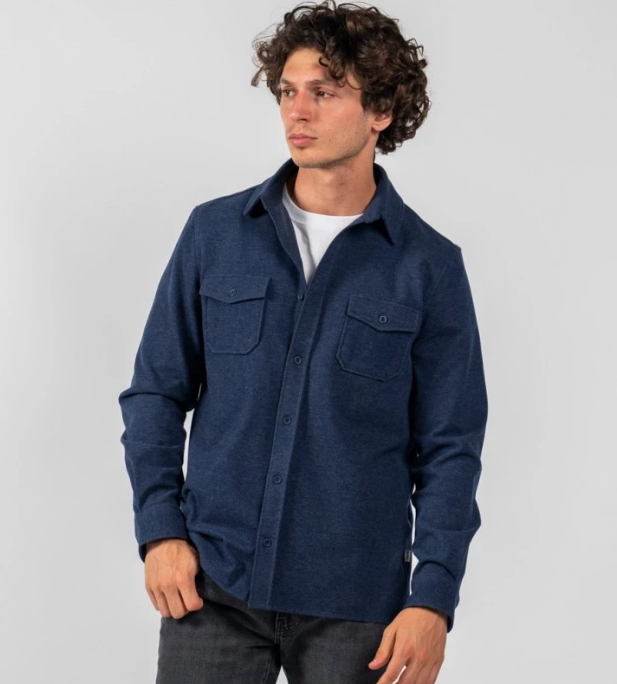 Knit Overshirt - Navy Blue