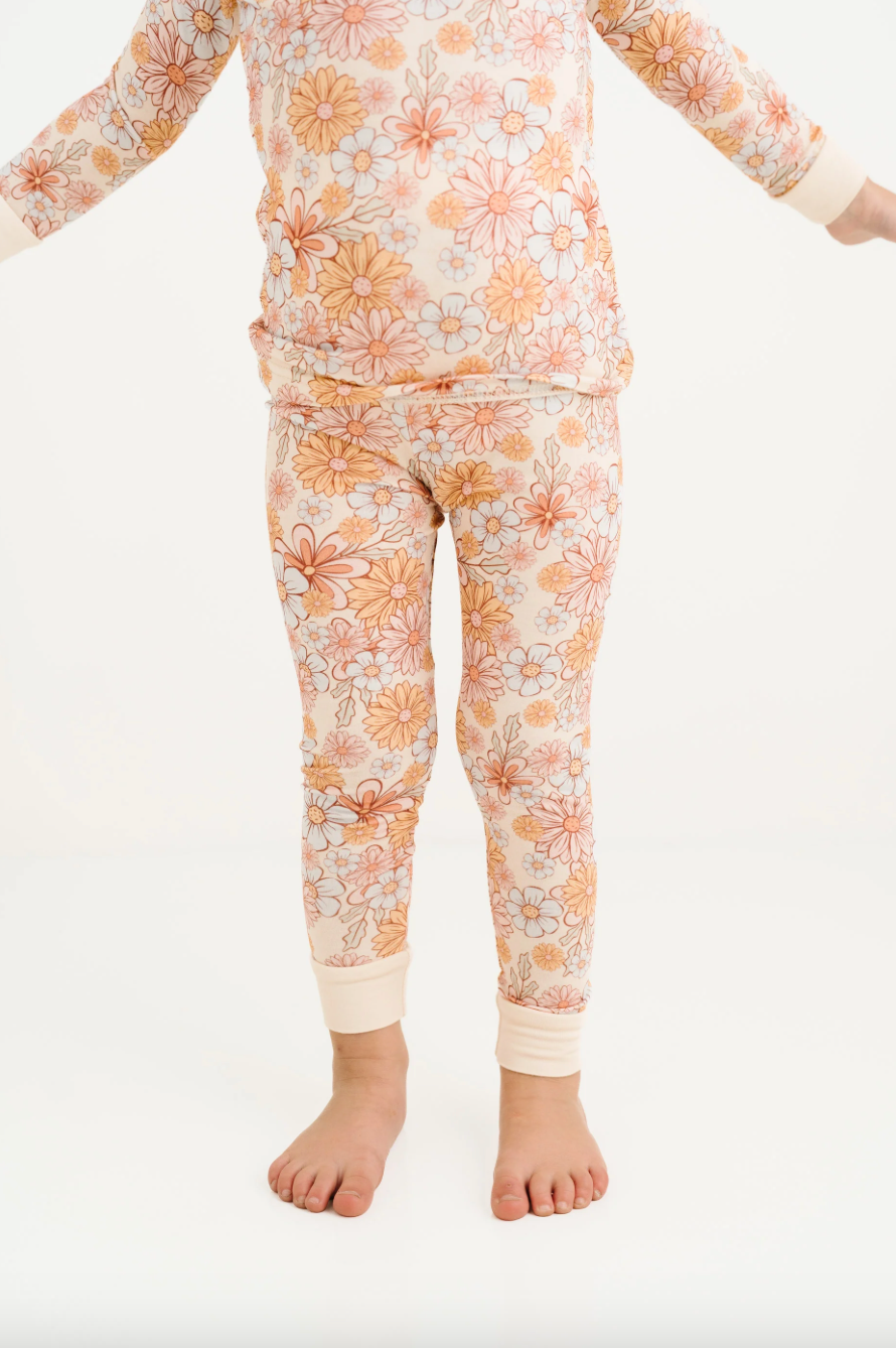 Pastel Floral Two Piece Pajama Set