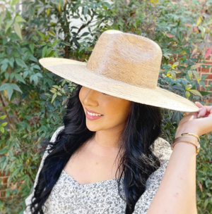 Cowgirl Palm Leaf Wide Brim Hat