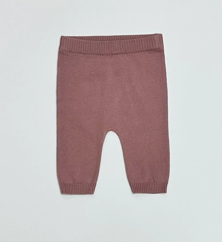 Heather Knit Leggings - Rose