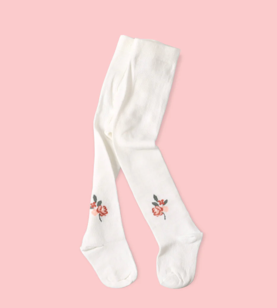Fine Knit Floral Tights
