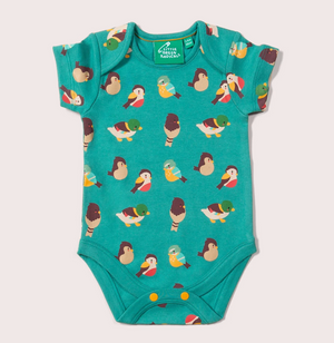 Organic Baby Bodysuit - Garden Birds