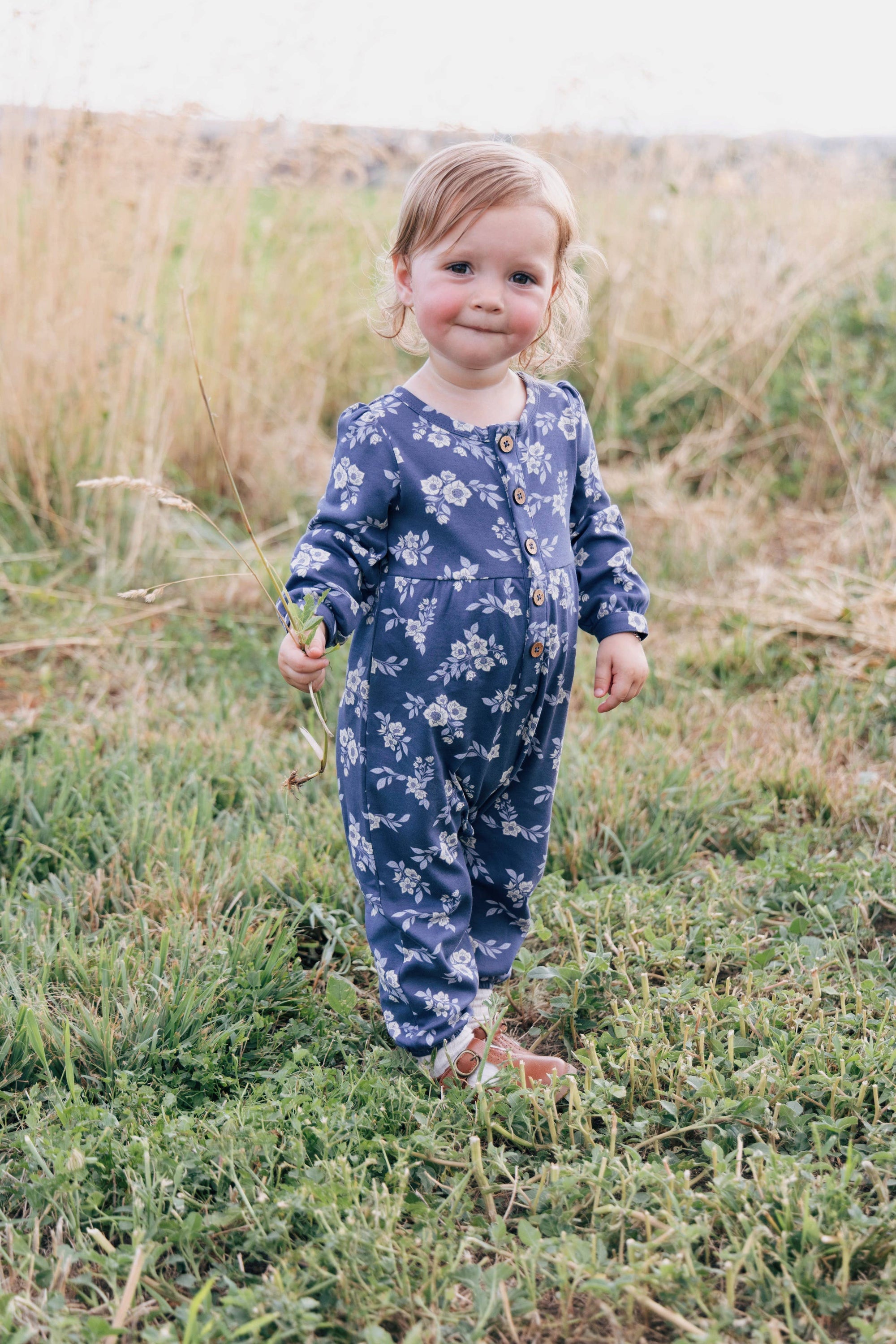Henley Long Leg Romper- Hellebore
